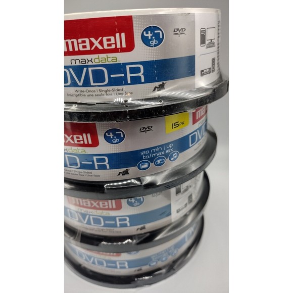 Maxell DVD-R  Bundle/ Max Data / 4.7 GB / 120 Mins / 60 Discs / 4 Spindle Packs - Picture 4 of 4